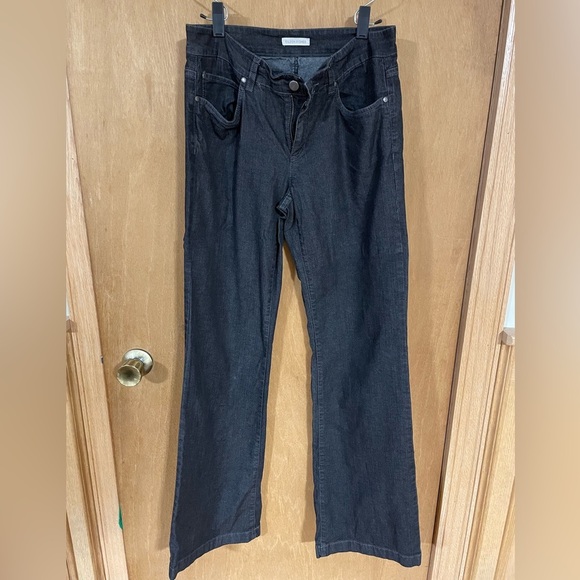 EILEEN FISHER- dark wash flare jeans - Picture 2 of 4